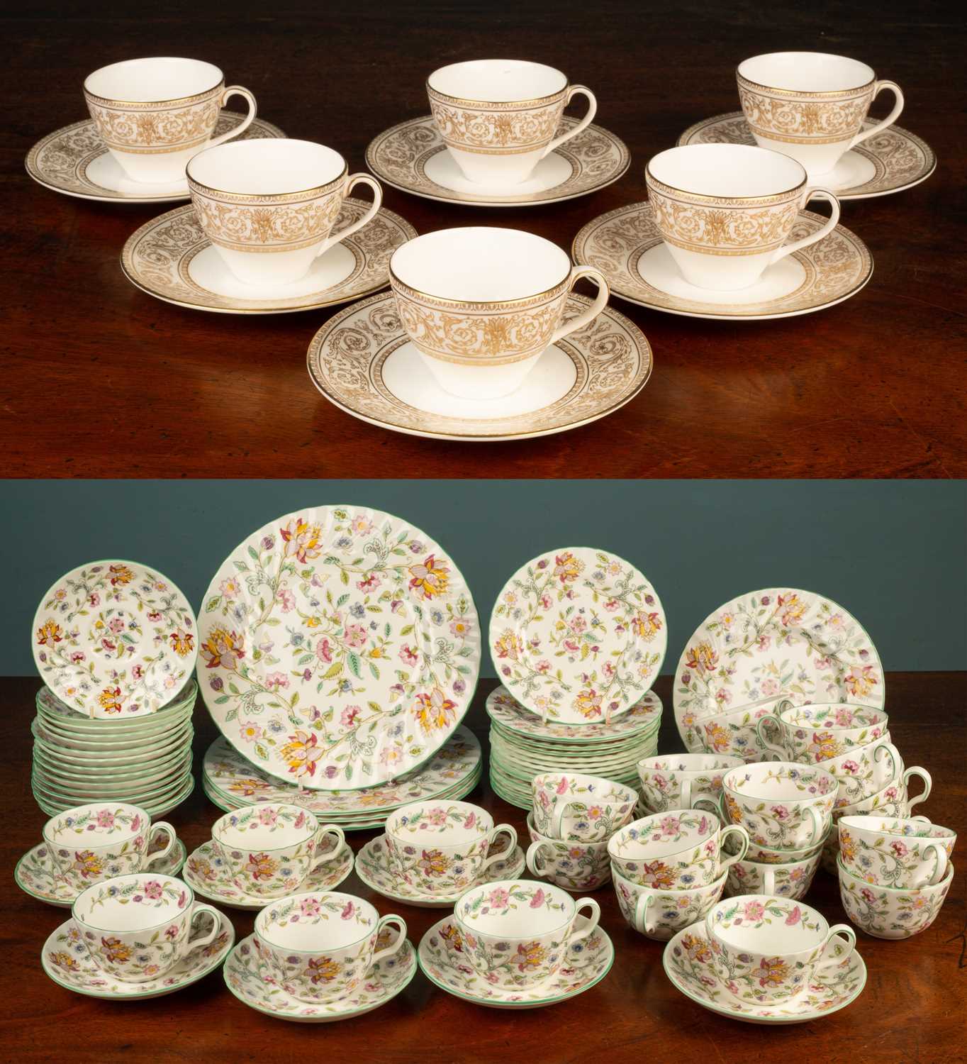 Lot 55 - A Minton Haddon Hall china tea service set;